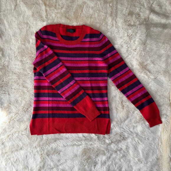 Saks | 100% Cashmere | Vibrant Pink/Red/Purple Stripes | M - Picture 4 of 4
